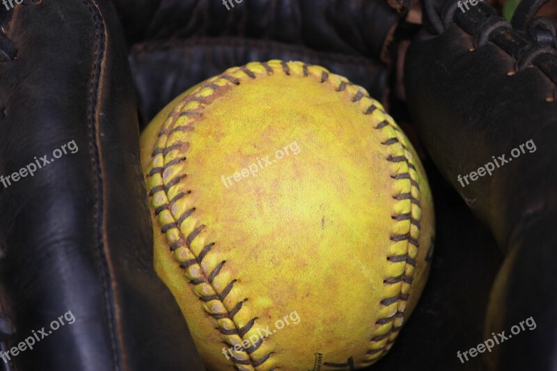 Softball Glove Ball Sport Game