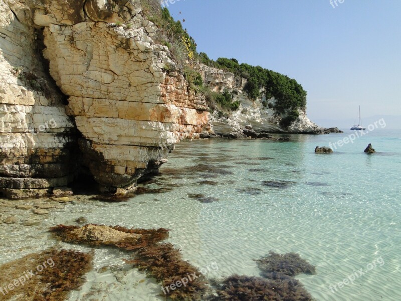 Paxos Beach Rocks Free Photos