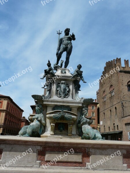 The Fountain Of Neptune Bologna Italy Sculpture Landmark