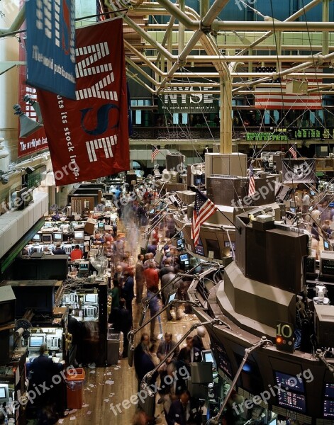 Stock Exchange Trading Floor New York Manhattan Business