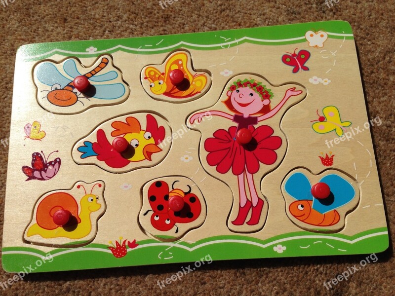 Jigsaw Toddler Play Snail Butterfly