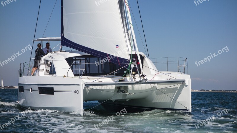 Catamaran Sail Sea Water Sports Free Photos