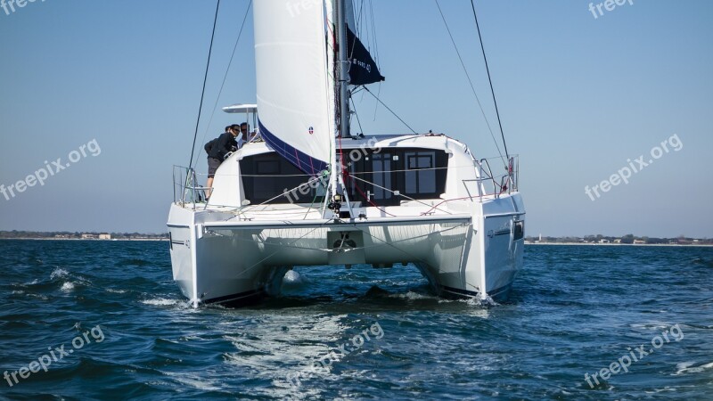 Catamaran Sail Water Water Sports Sea