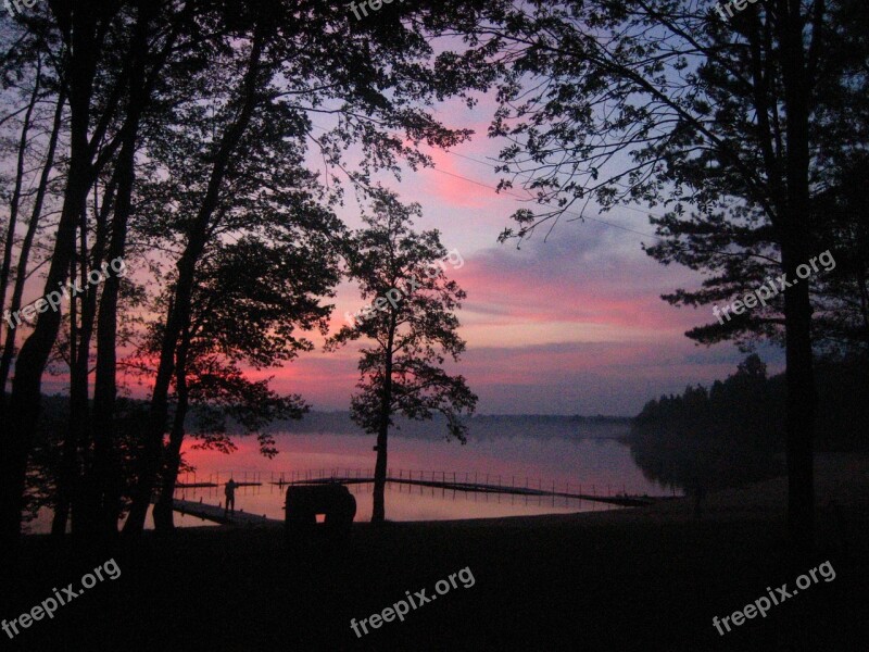 Lake After Sunset Sun łukcze Free Photos