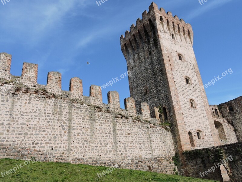 Castle Torre Medieval Walls Fortification Sky