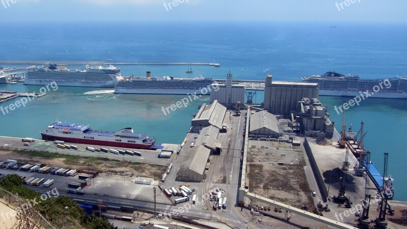 Port Barcelona Boats Goods Catalonia