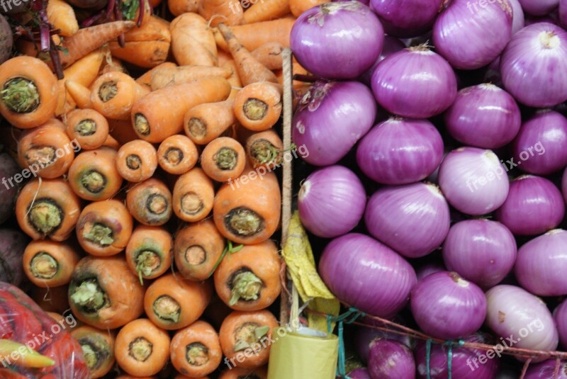 Carrot And Onion Market Ecuador Vegetable Free Photos