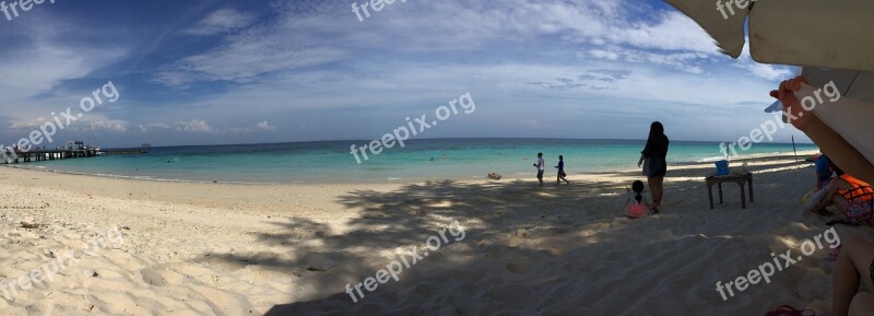 Thailand Pp Island Blue Sky White Cloud Sea