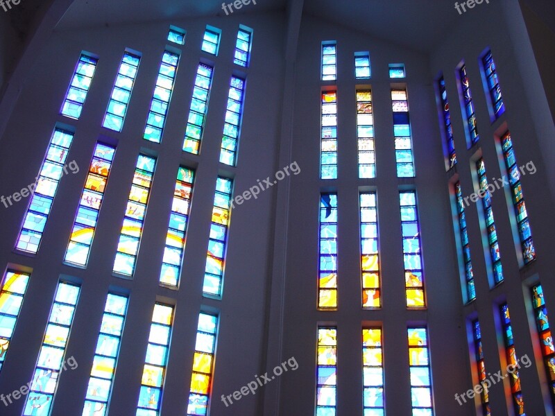 Church The Interior Of The Stained Glass Window Interior Of The Church Faith