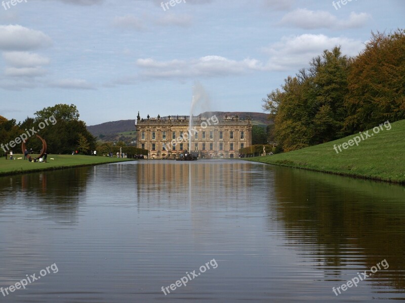 Chatsworth House Lake Peak District Grounds Architecture