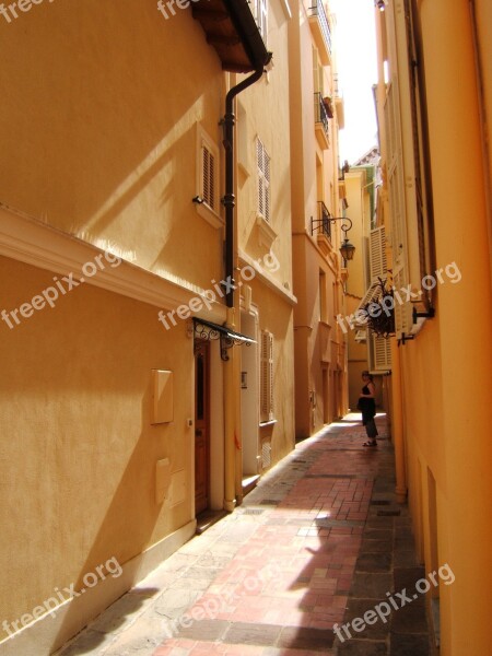 Narrow Street Monaco City Old Architecture