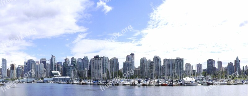 Vancouver Panorama Cityscape Skyline Water