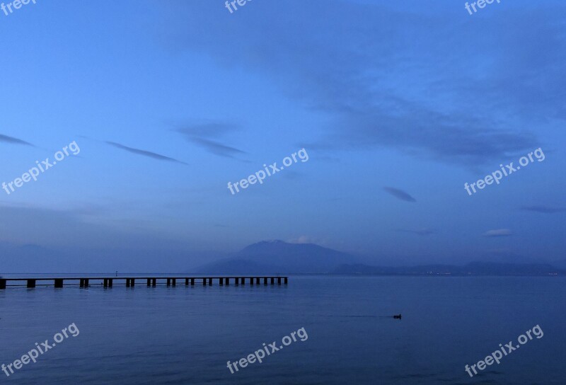 Lake Jetty Sirmione Italy Lake Garda