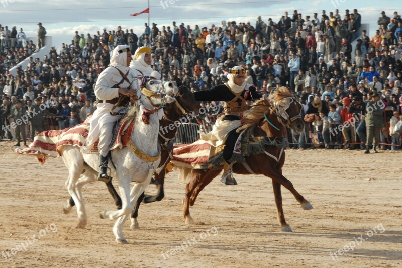 Tunisia Horse Racing Douz Competition Free Photos