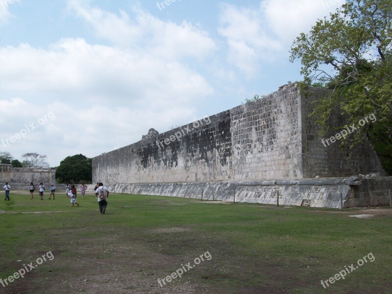 Ball Court Mexico Chichen Itza Archeology Ruins