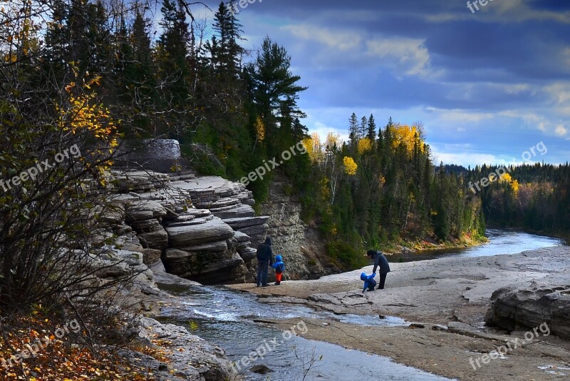 Landscape River Water Courses Fall Nature