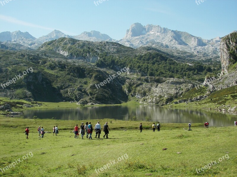 Asturias Lake Water Nature Green