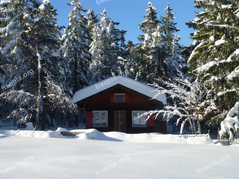 Hut Snow Winter Free Photos