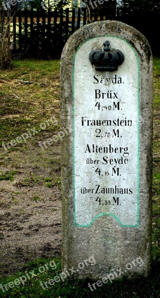 Distance Column Milestone Postmeilensäule Saxon Distances Location Specified