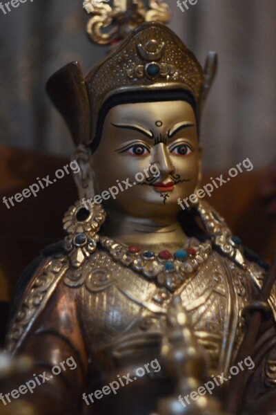 Statuette Buddhism Guru Padmasambhava Vajrayana Tibet