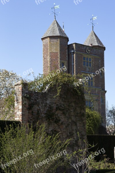 Tudor Gatehouse Towers Historic Architecture Walled Garden