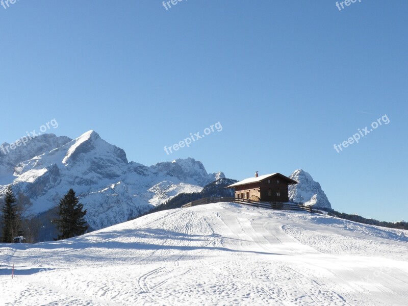 Germany Garmisch Alps Snow Skiing