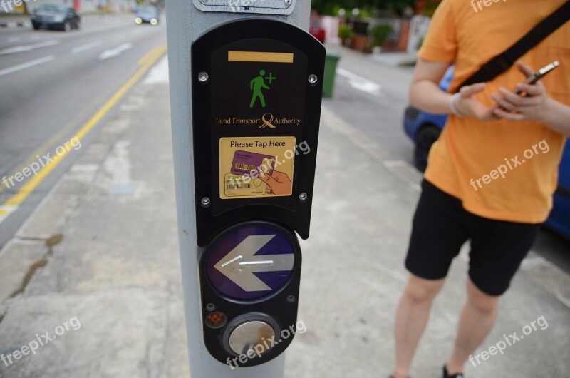 Pedestrian Crossing Singapore Voyage Modern Technique