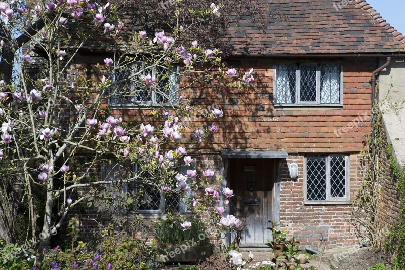 Cottage Old Brickwork Tile Hanging Oak Door Leaded-light Windows