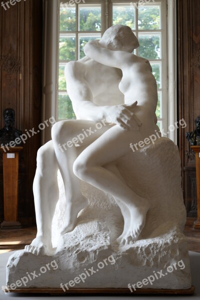 The Kiss Sculpture Rodin Marble Paris