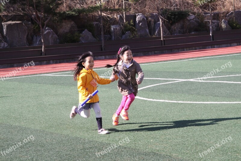 Children's Running Athletic Free Photos