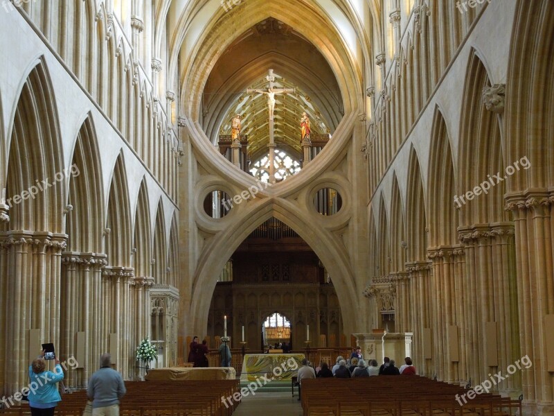 Wells Wells Cathedral Cathedral Of Wells Gothic Uk