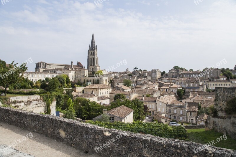 Saint-émilion Village France Fortification Sky