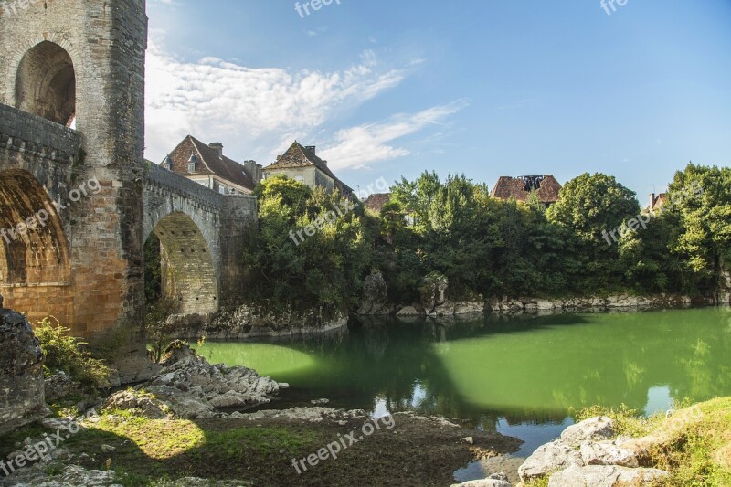 Orthez France Gave De Pau River Nature Ruin