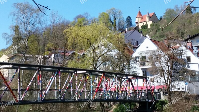 Trostberg Chiemgau Alz Alzbrücke Artwork