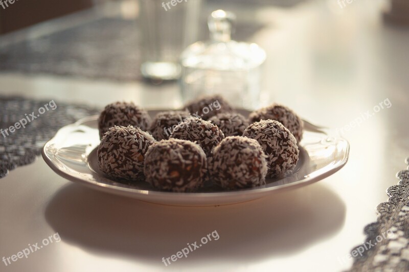 Chocolate Table Balls Plate Free Photos