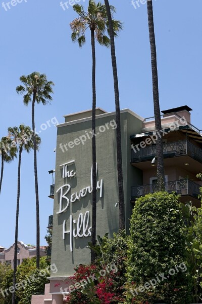 Hotel Beverly Hills Palm Trees Expensive Luxury