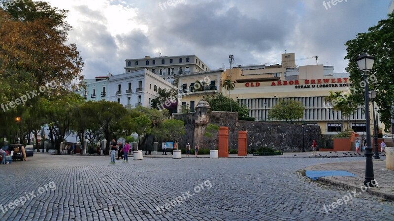 Cobblestone Architecture Street Puerto Rico San Juan