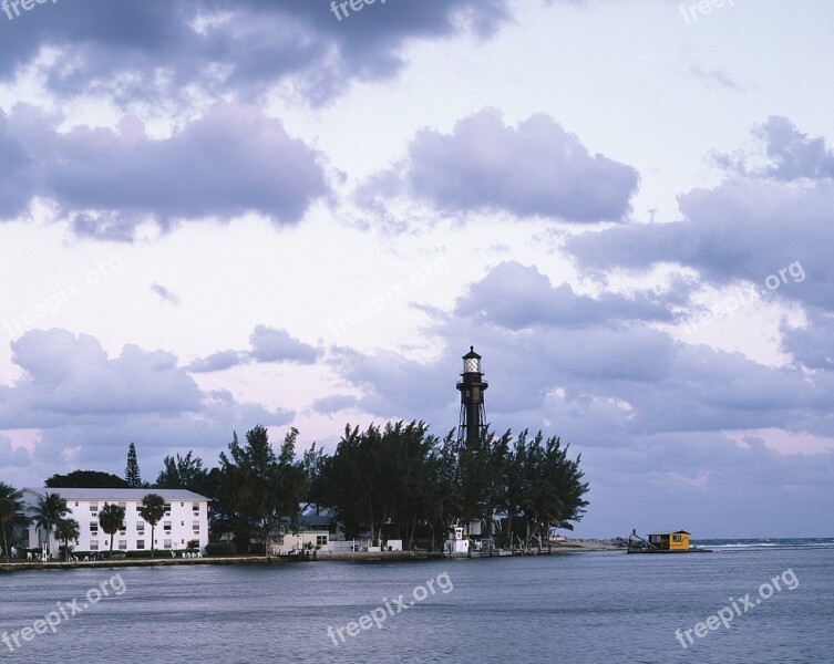 Lighthouse Hillsboro Inlet Ocean Atlantic