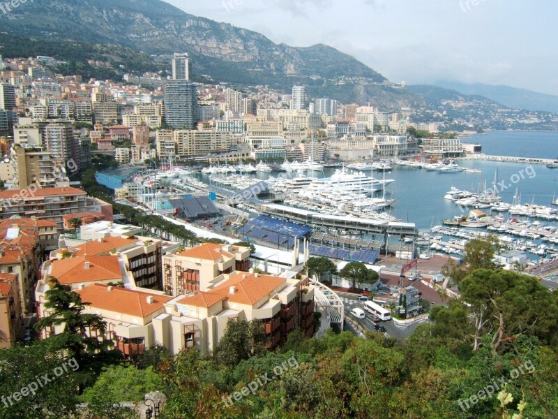 Monte Carlo Cityscape Harbor Ships Port