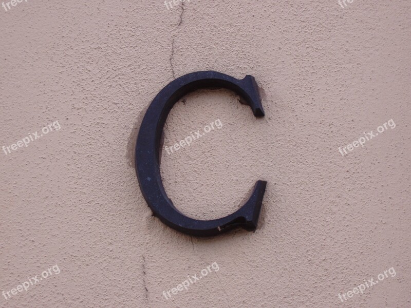 Letter C Iron Wall Crack