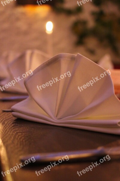 Restaurant Napkin Covered Cutlery Gastronomy