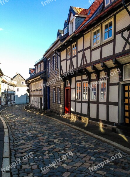 Truss Fachwerkhäuser Cobblestones Goslar Imperial City