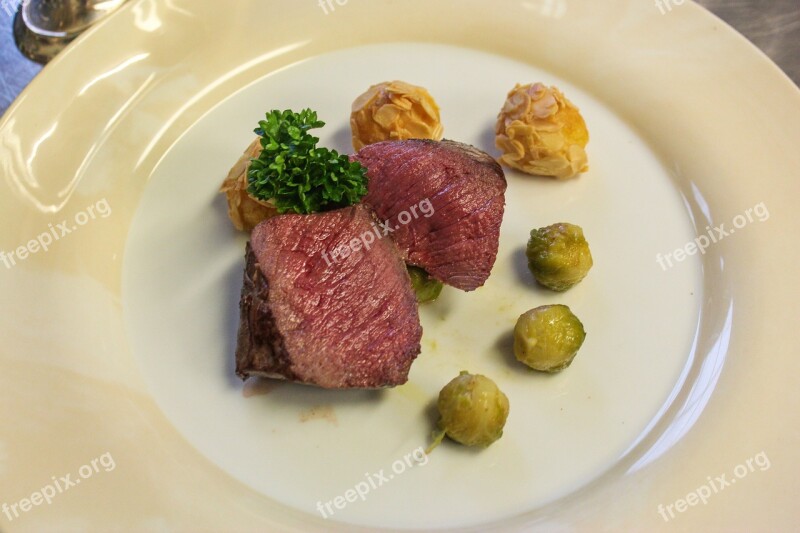 Venison Brussels Sprouts Almond Fishball Gourmet Menu