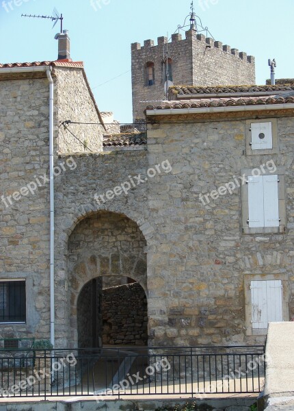 Village France Corbières Medieval Village Tower