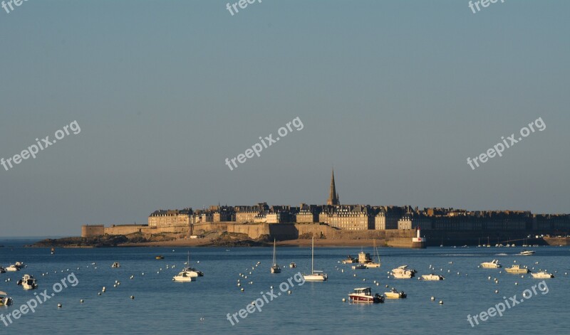 Saint Malo Sea City France Evening