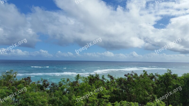 Hawaii Ocena Sea Cloudy Pacific