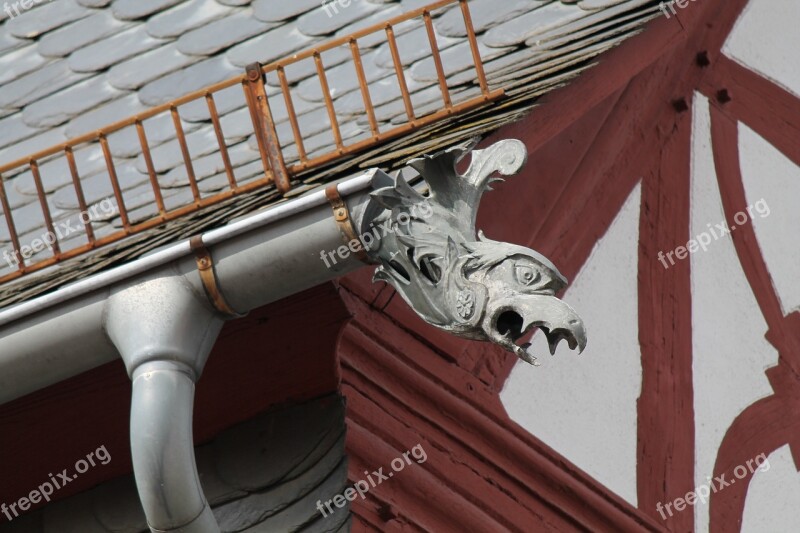 Gargoyle Truss Oberursel Dragons Rain Gutter