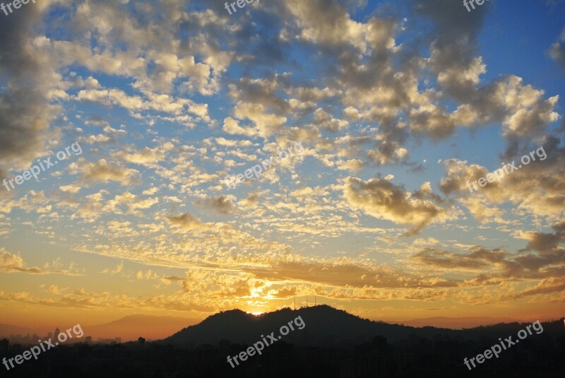 Landscape Santiago View Clouds Free Photos