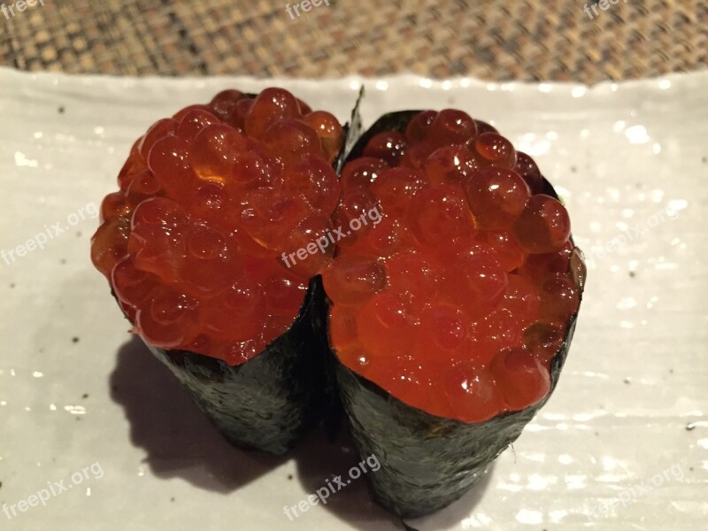 Ikura Sushi Salmon Nori Roe