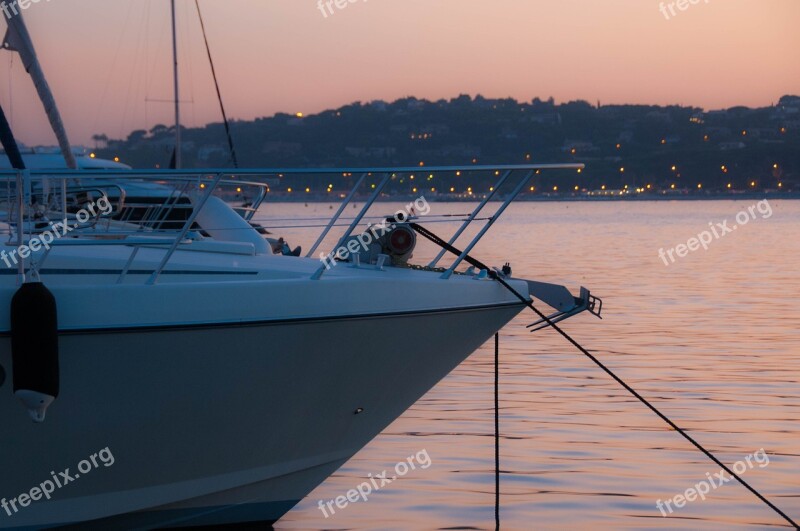 Boat Abendstimmung Sea Water Lake